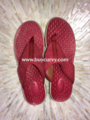 Clarks Privo Red Suede Felt Flip Flops (Comfortable) Shoes