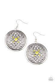 PAPARAZZI (457) {Mega Medallions} Yellow Earrings