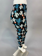 BIN 98 {Prickly Pair} Cactus Print Capri Leggings EXTENDED PLUS SIZE 3X/5X