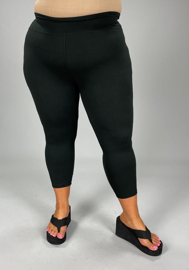 LEG-4 & 5  {Inside Job} Black Butter Soft Yoga Capri EXTRA PLUS SIZE