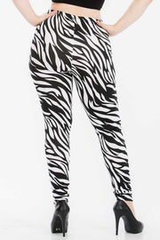 BIN 99 {Zebra Run} Zebra Print Leggings PLUS SIZE 1X 2X 3X