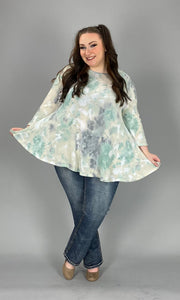 27 PQ-B {I Can Explain} Mint Tie Dye Top PLUS SIZE 1X 2X 3X