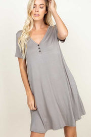 36 SSS-A {Stay Consistent} Taupe V-Neck Dress PLUS SIZE XL 2X 3X