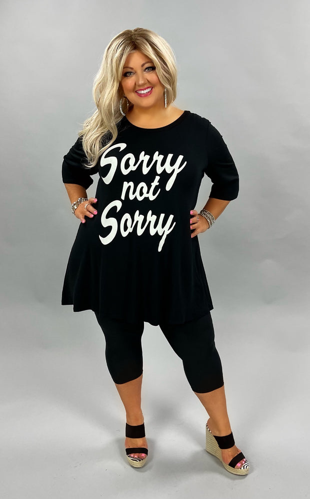 96 or 17 GT-D {Sorry Not Sorry} Black ***SALE***Sorry Not Sorry Graphic Tee CURVY BRAND!! EXTENDED PLUS SIZE 3X 4X 5X 6X