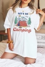 33 GT-C (Let's Go Camping) Ivory Camping Graphic Tee PLUS SIZE 1X 2X 3X