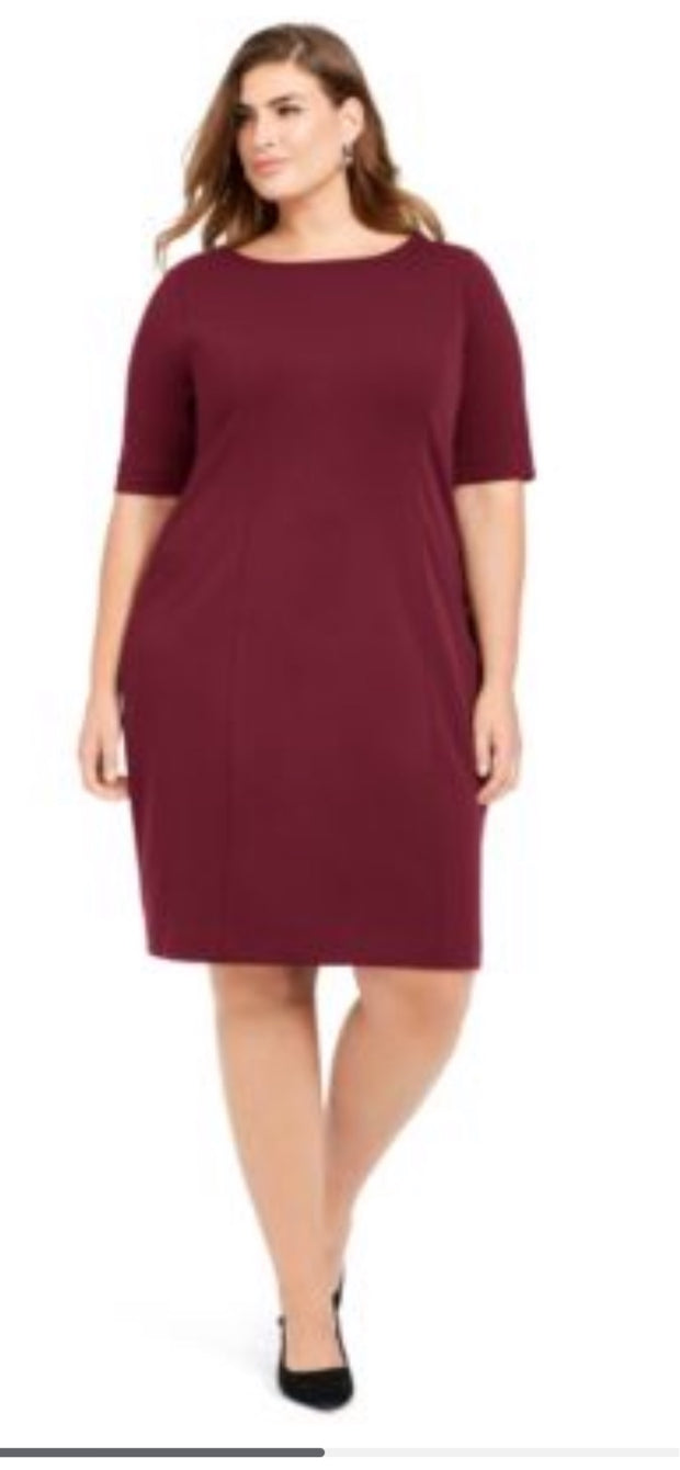 SSS-A  M-109 {Alfani} Burgundy Sheath Dress Retail 89.50 PLUS SIZE 18W