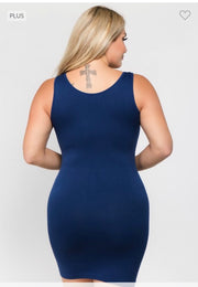 TANK {Better Shape Up} X-Long NAVY Spandex Shaper Tank