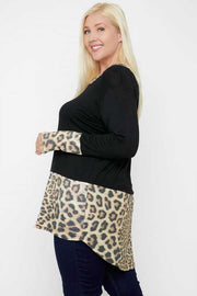 17 CP-M {Make It Up} Black ***SALE***With Leopard Detail Tunic PLUS SIZE XL 2X 3X