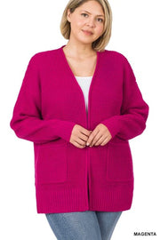 31 OR 57 OT-F {Leading Lady} MAGENTA Waffle Knit Cardigan SALE!!  PLUS SIZE 1X 2X 3X