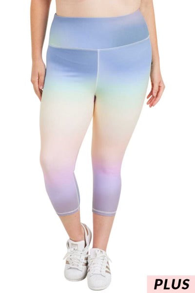 BIN 98 {Pastel Delight} Pastel Tie Dye Capri SALE!!! PLUS SIZE XL, 1X, 2X, 3X