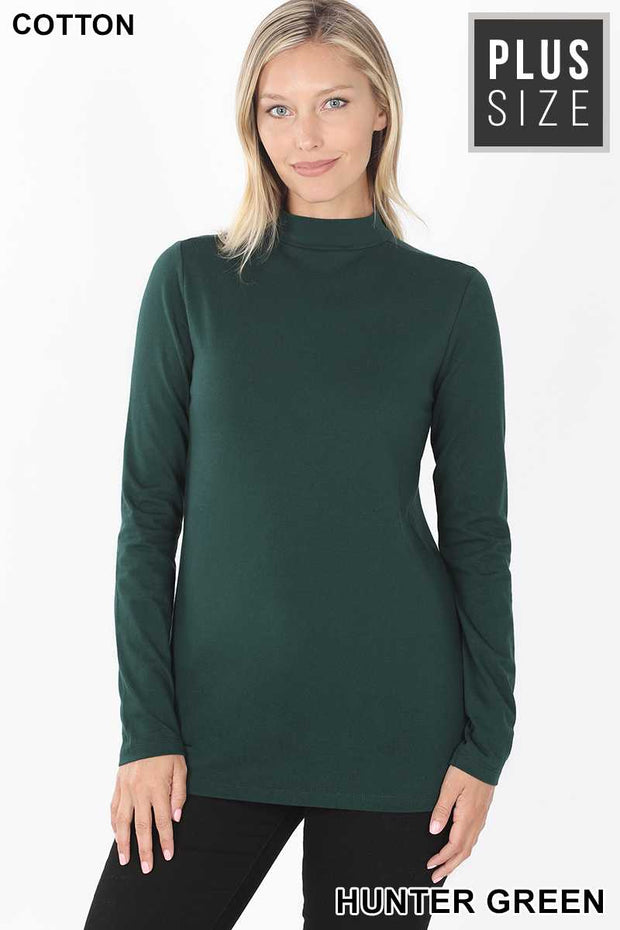 12 OR 56 SLS-C {Admiring Style} Hunter Green High Neck Top PLUS SIZE 1X 2X 3X