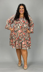 67 PQ-Z {Know What You Want} Taupe Print Tiered Dress PLUS SIZE 1X 2X 3X