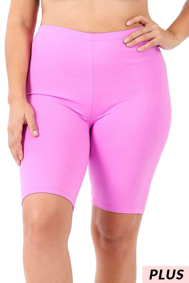 LEG - 98  {Adventure Unlimited} Bright Mauve Biker Shorts PLUS SIZE 1X 2X 3X