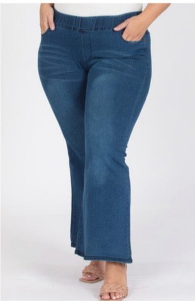 LEG-78  {Country Roads} Denim Flared Jeggings PLUS SIZE XL 2X 3X