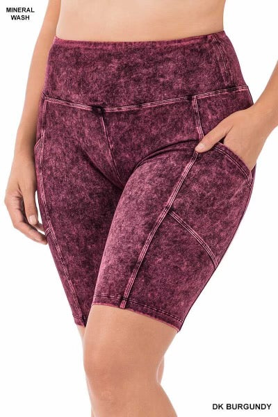 LEG-V { Weekend Errands} Dark Burgundy***SALE*** Biker Shorts PLUS SIZE 1X 2X 3X