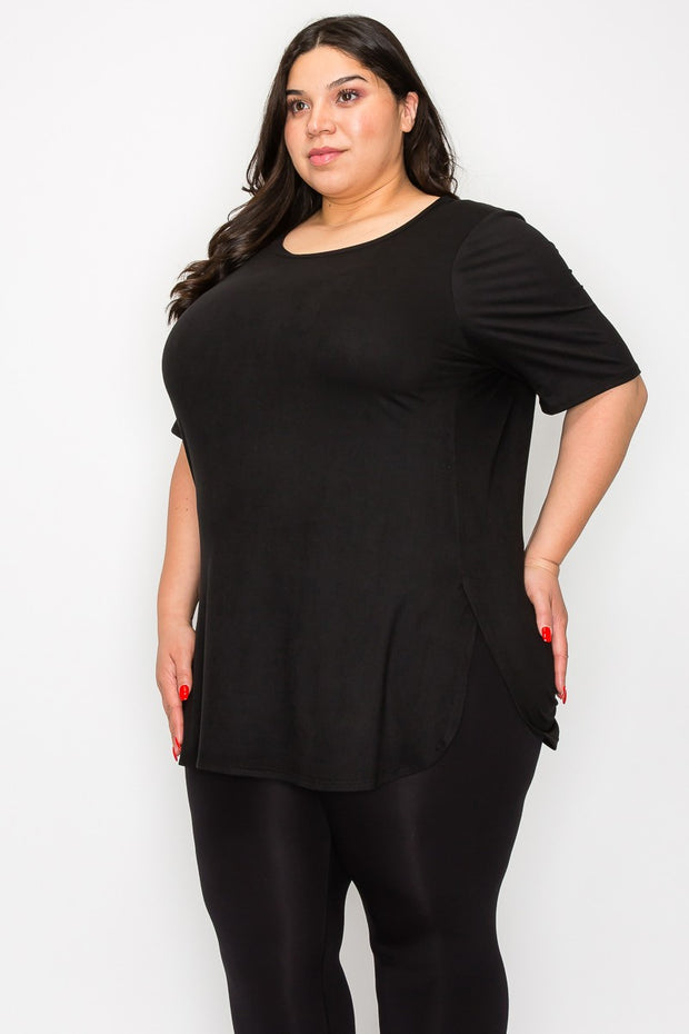 26 or 18 SSS {All You Ever Wanted} Black Scoop Neck Tunic EXTENDED PLUS SIZE 4X 5X 6X