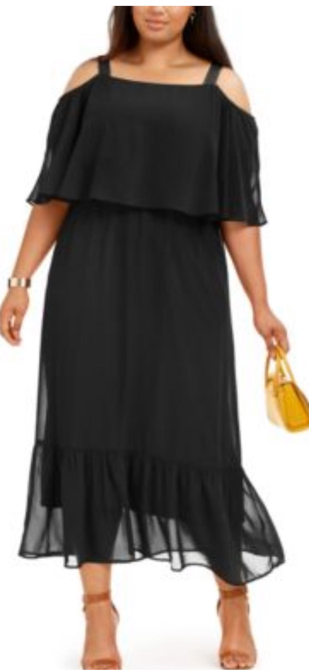 LD-D M-109 {NY Collection} Black Maxi Dress Retail $70.00 PLUS SIZE 2XP