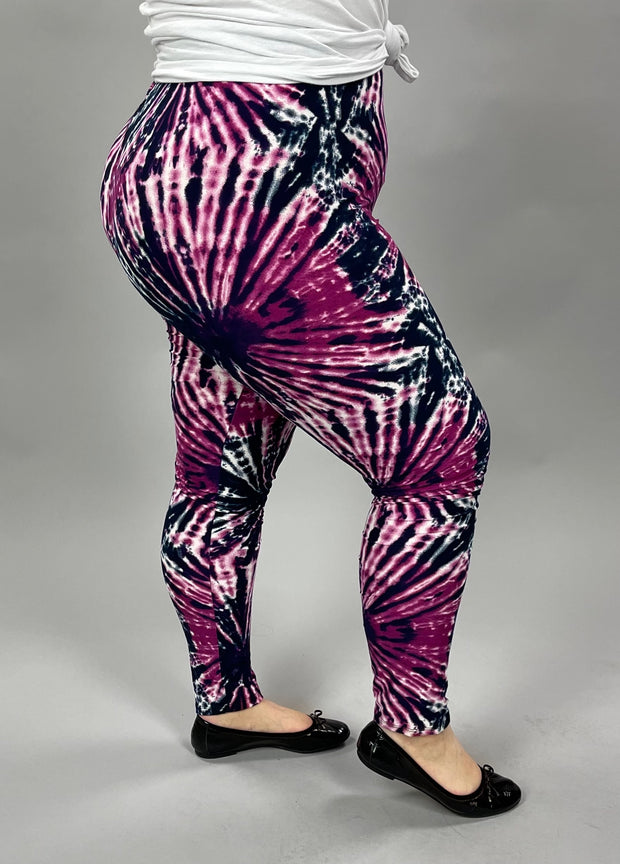 LEG-29  {Need To Look} Navy Tie Dye Leggings EXTENDED PLUS SIZE 3X/5X