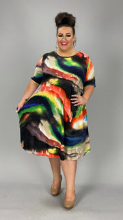 97 PSS-Q {Believe This} Purple/Multi-Color Print Dress PLUS SIZE 1X 2X 3X *** FLASH SALE***