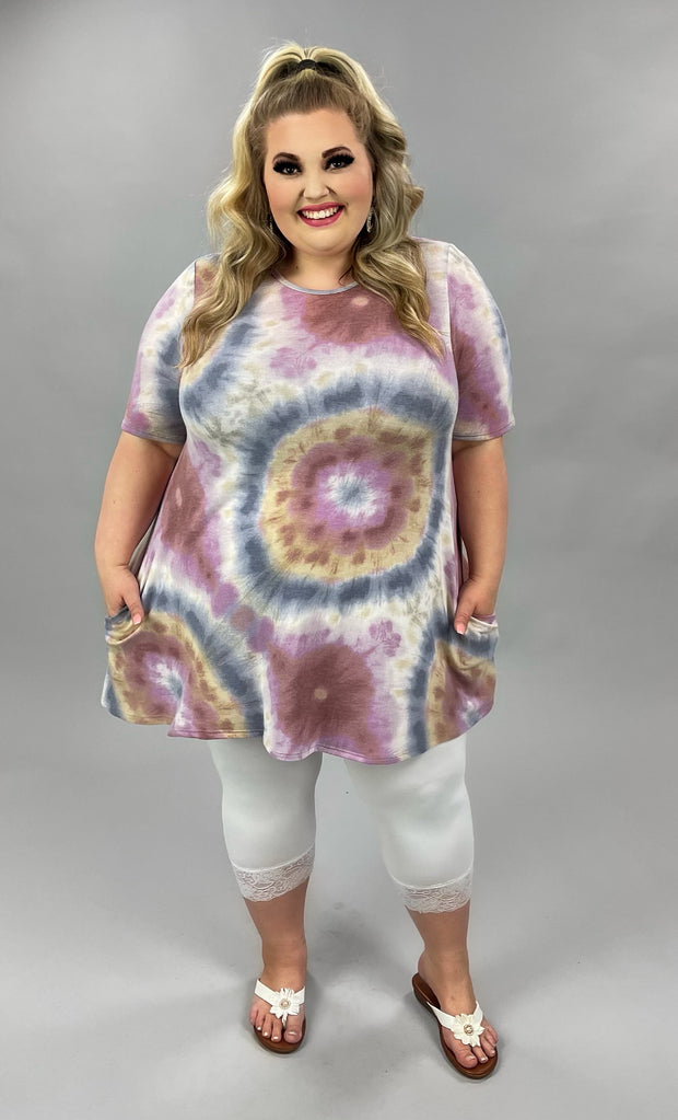 83 OR 44 PSS-B [One More Time} Blue/Multi Tie Dye Top EXTENDED PLUS SIZE 3X 4X 5X  SALE!!!!