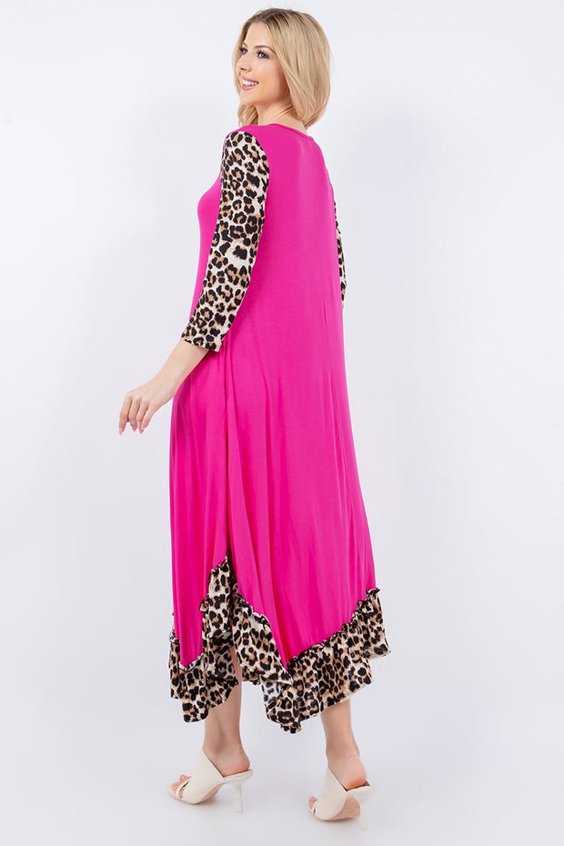 LD-U {Roar For Me} Fuchsia Leopard SALE!!  Print Dress PLUS SIZE XL 2X 3X