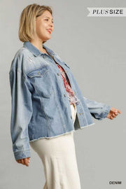 21 OT-D {Seeing Stars} UMGEE Denim Jacket W/Stars PLUS SIZE XL 1X 2X