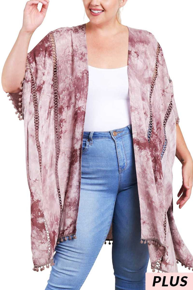 69 OT-F {Color Me Crazy}  Acid Washed Plum Cardigan PLUS SIZE 1X/2X  2X/3X SALE!!!!