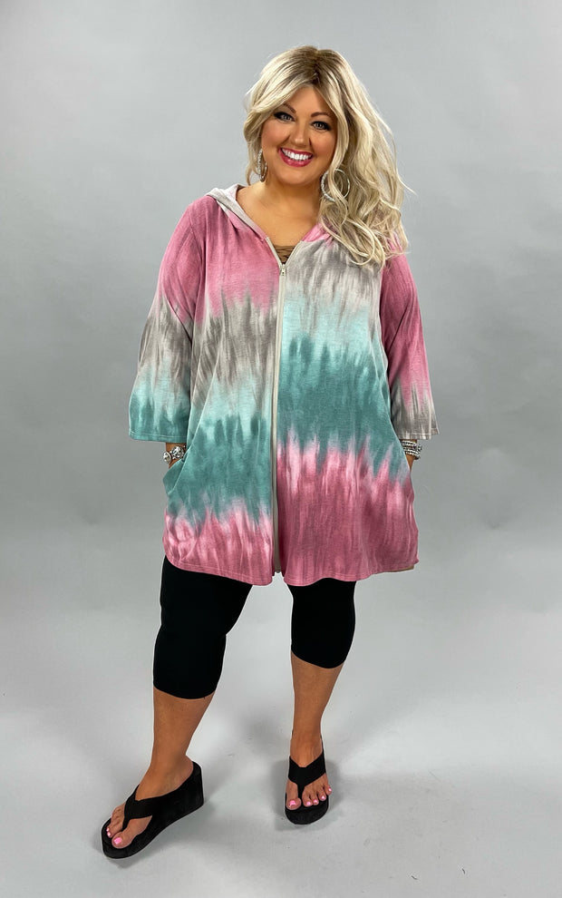 17 OT-A {Go With Grace} Teal/Mauve Hoodie CURVY BRAND!! EXTENDED PLUS SIZE 4X 5X 6X