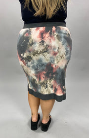 BT-I {That's Life} Charcoal Mauve Tie Dye Skirt SALE!!! PLUS SIZE XL 2X 3X