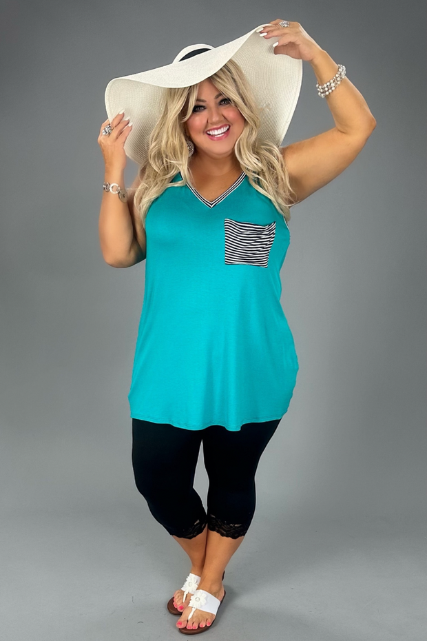 28 SV-A {Positive Feelings} Jade SALE!! Striped Print Top PLUS SIZE XL 2X 3X