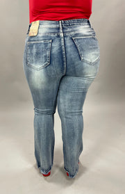 BT-S {Elite} Hi Rise Light Denim Distressed