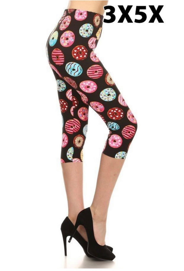 LEG 65 {Do Not Remind Me} Doughnut Butter Soft Leggings Capri Extended Plus 3X/5X