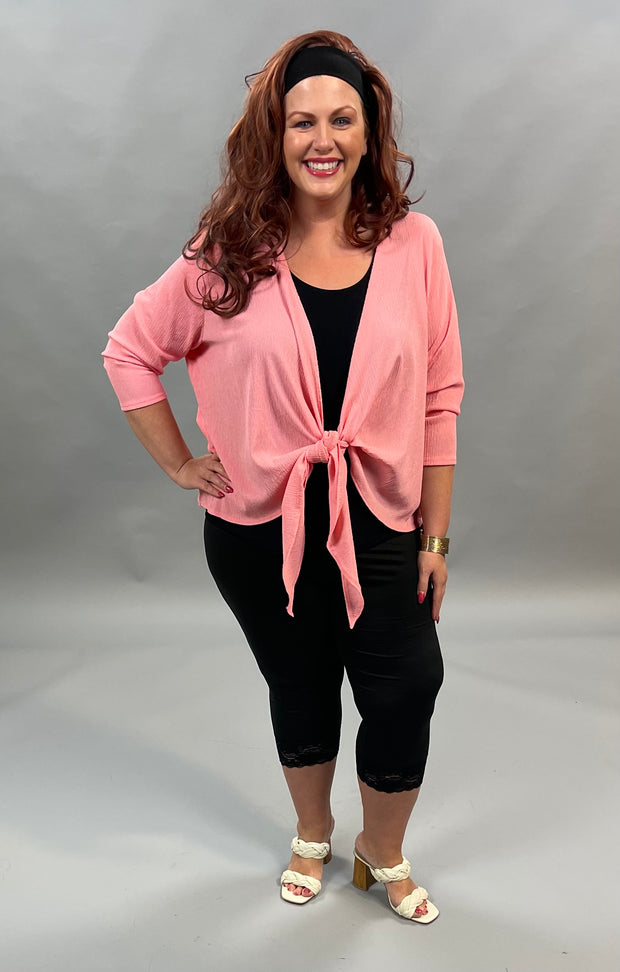 72 OT-E {Ready To Pick} Peach Bolero Cardigan Extended Plus 3X 4X 5X 6X