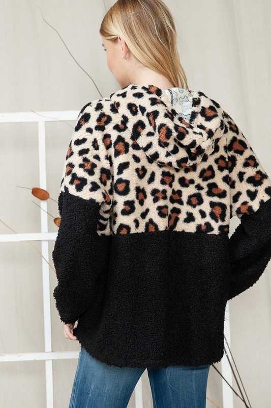 67 OT-A {One Of A Kind} SALE!!!Black Leopard Zippered Cardigan PLUS SIZE XL 2X 3X