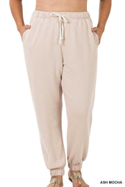 LEG-   {Simply Cozy} Bone Fleece Lined Jogging Pants PLUS SIZE 1X 2X 3X