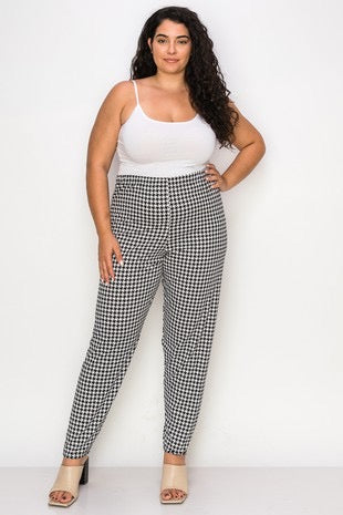 BT-A {My New Crush} Black Herringbone Print Pants CURVY BRAND!!! EXTENDED PLUS SIZE 3X 4X 5X 6X