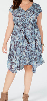 SV-A/M-109 {Style & Co} Cerulean Blue Print Dress SALE!!!  Retail 69.50