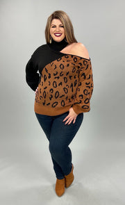 98 or 96  OS-W {Young & Free} Rust Animal Print Sweater SALE!! PLUS SIZE 1X 2X 3X