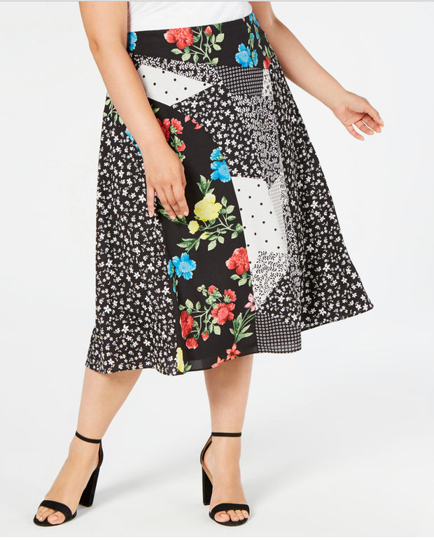 BT-A  M-109 {Calvin Klein} Plus Size Mixed-Print Skirt SALE!! RETAILS 99.50 PLUS SIZE 20W