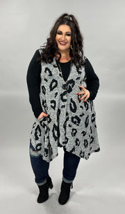 21 OR 32 OT-B {Vested In You} Grey Animal Print Vest CURVY BRAND!! EXTENDED PLUS SIZE 1X 2X 3X 4X 5X 6X