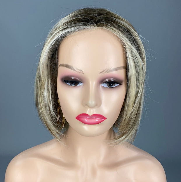 "Double Shot Bob" HAND-TIED (Rootbeer Float Blonde) Luxury Wig