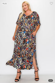 LD-Z {Butterfly Inspired} Butterfly Print***SALE*** V-Neck Maxi Dress EXTENDED PLUS SIZE 3X 4X 5X