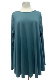 74 SLS-A {Making Life Easy} Teal Rounded Hem Tunic EXTENDED PLUS SIZE 3X 4X 5X