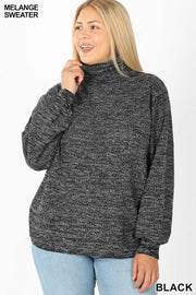 28 PLS-B {The Sweetest} Black Turtleneck Sweater PLUS SIZE 1X 2X 3X  SALE!!!