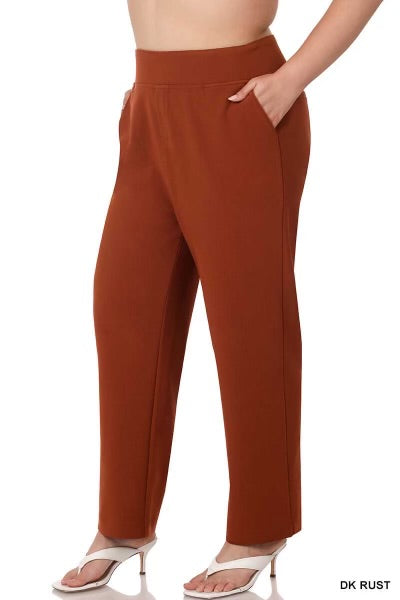 LEG-  {Setting The Standard} Rust Wide Waistband Pants SALE!!! PLUS SIZE 1X 2X 3X