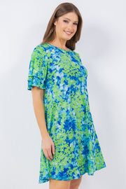 77 PSS {Celebrate Everyday} Blue/Green Floral Dress PLUS SIZE 1X 2X 3X