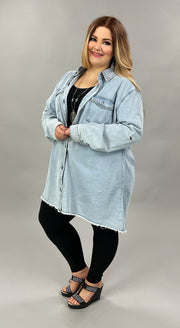 93 OT-B {My Fav Denim} "Umgee" Light Denim Jacket PLUS SIZE XL 1X 2X