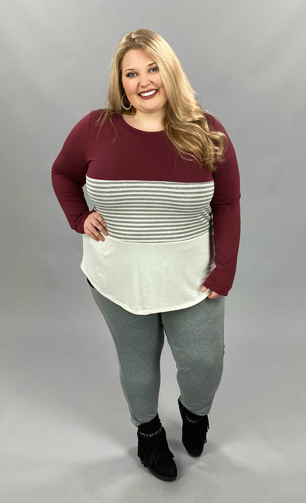 22 CP-X {Just Wine} Maroon White Contrast PLUS SIZE XL 2X 3X