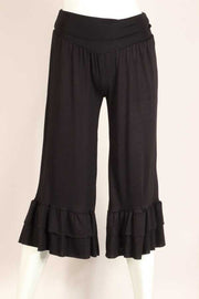 BT-H {Cute As Can Be} Black Double Ruffle Capri Pants Curvy Brand EXTENDED PLUS SIZE 1X 2X 3X 4X 5X 6X