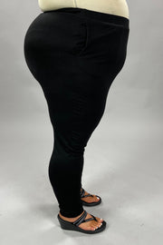 LEG-U {Perfect Pair} "Buttersoft" Black Cuffed Leggings PLUS SIZE1X 2X 3X